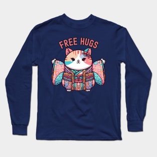 Free hugs from Japanese cat Long Sleeve T-Shirt